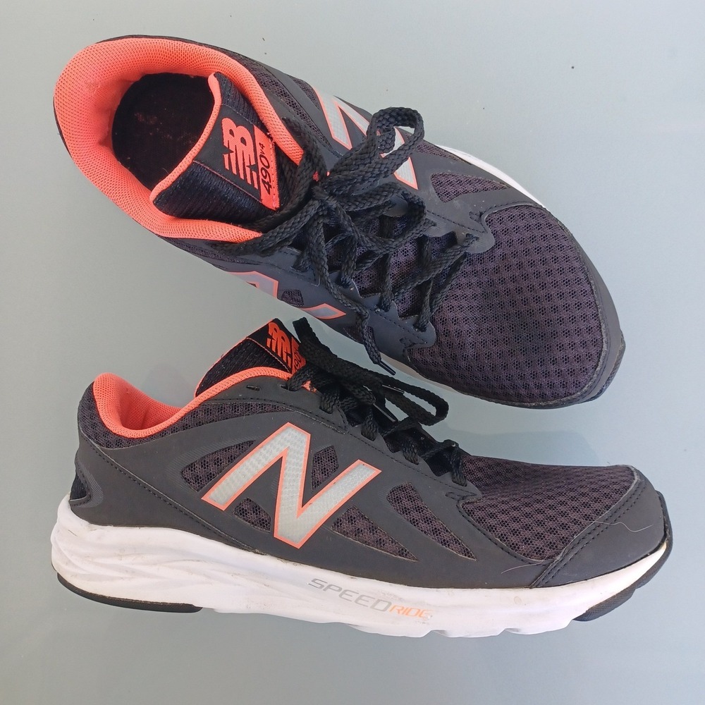 New Balance 490v4 Speed Ride Running Shoes Womens 8 Black Neon Coral W490LB4